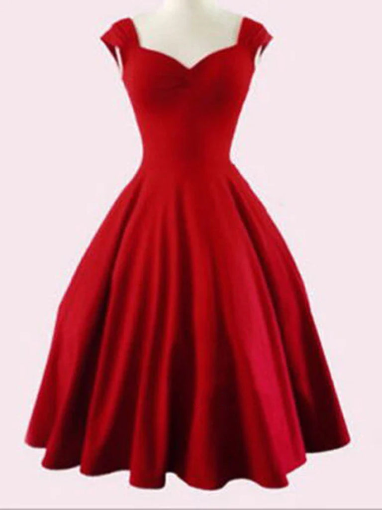 red homecoming dresses short A Line Short Red Prom Dresses, Short Red Homecoming Dresses, Formal Dr – jbydress