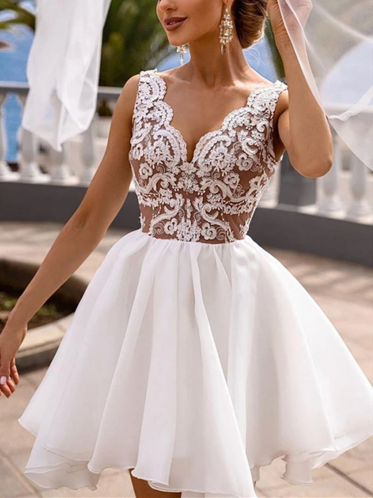 A Line V Neck Short Lace Prom Dresses, Short V Neck Lace Formal Homeco jbydress A Line V Neck Short Lace Prom Dresses, Short V Neck Lace Formal Homeco jbydress