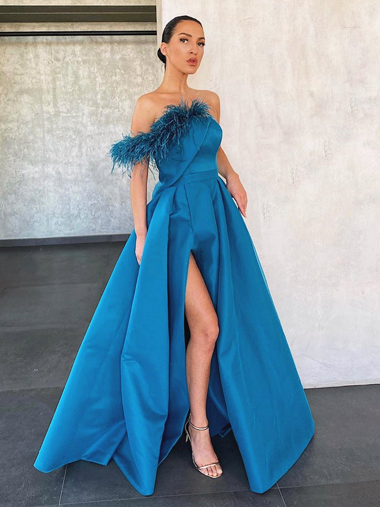 A Line Peacock Blue Prom Dresses, Peacock Blue Floor Length Formal Eve jbydress A Line Peacock Blue Prom Dresses, Peacock Blue Floor Length Formal Eve jbydress