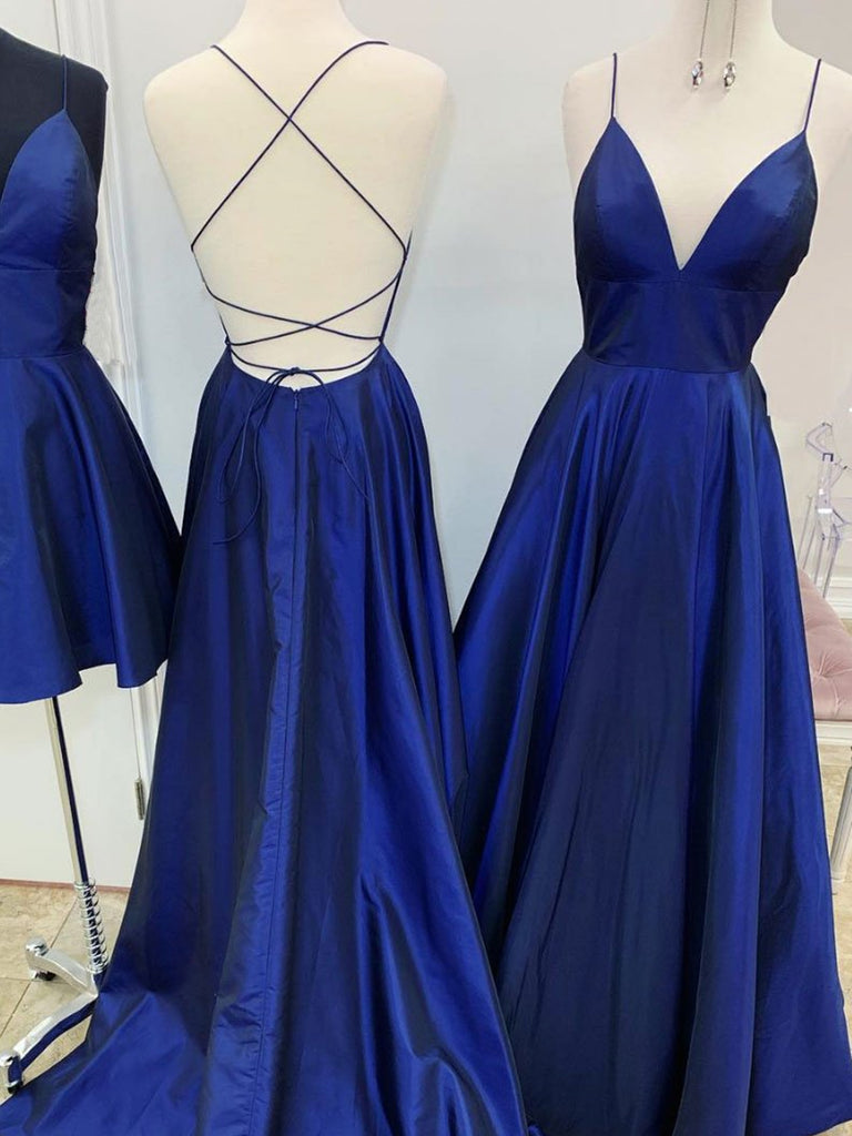 A Line V Neck Royal Blue Backless Prom Dresses, Royal Blue Backless Fo jbydress A Line V Neck Royal Blue Backless Prom Dresses, Royal Blue Backless Fo jbydress