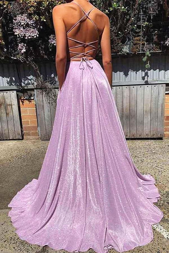 A Line V Neck Shiny Purple Prom Dresses, Shiny Purple Backless Formal jbydress A Line V Neck Shiny Purple Prom Dresses, Shiny Purple Backless Formal jbydress