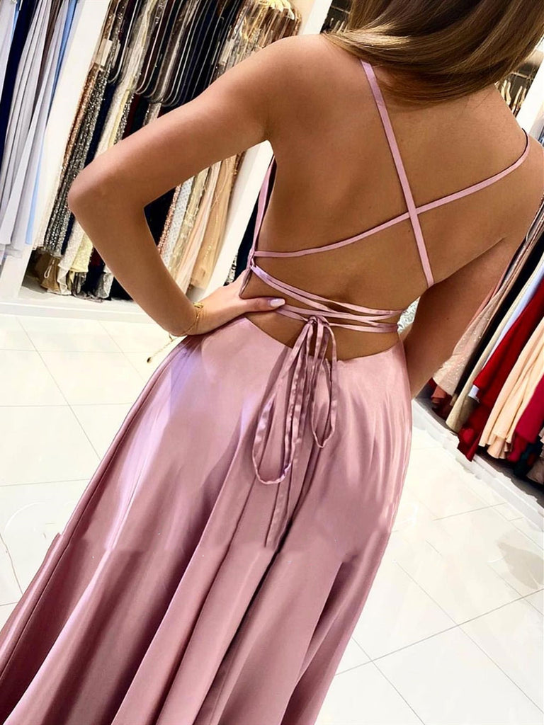 champagne pink silk dress pink satin dress BABARONI BABARONI Stretch Satin Champagne Bridesmaid Dresses One Shoulder Sweep Train Sleeveless Pleated