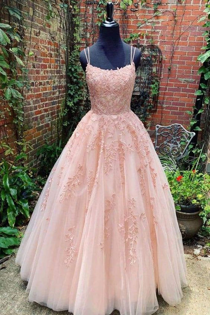 Backless Champagne Pink Long Lace Prom Dresses, Open Back Long Lace Fo jbydress Backless Champagne Pink Long Lace Prom Dresses, Open Back Long Lace Fo jbydress