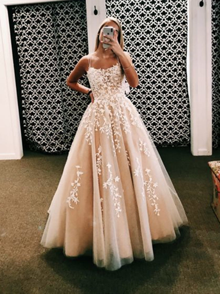 Backless Champagne Pink Long Lace Prom Dresses, Open Back Long Lace Fo jbydress Backless Champagne Pink Long Lace Prom Dresses, Open Back Long Lace Fo jbydress