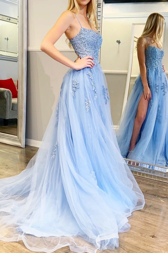 romance language light blue backless lace dress Chic Light Blue Lace Dress - Backless Lace Dress