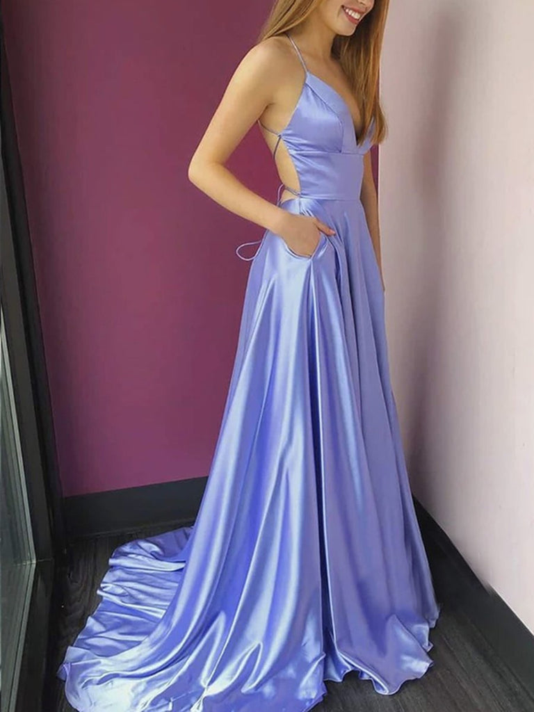 Spaghetti Straps Lilac Tulle Prom Dresses A-line Tiered Evening Gowns –  Tirdress
