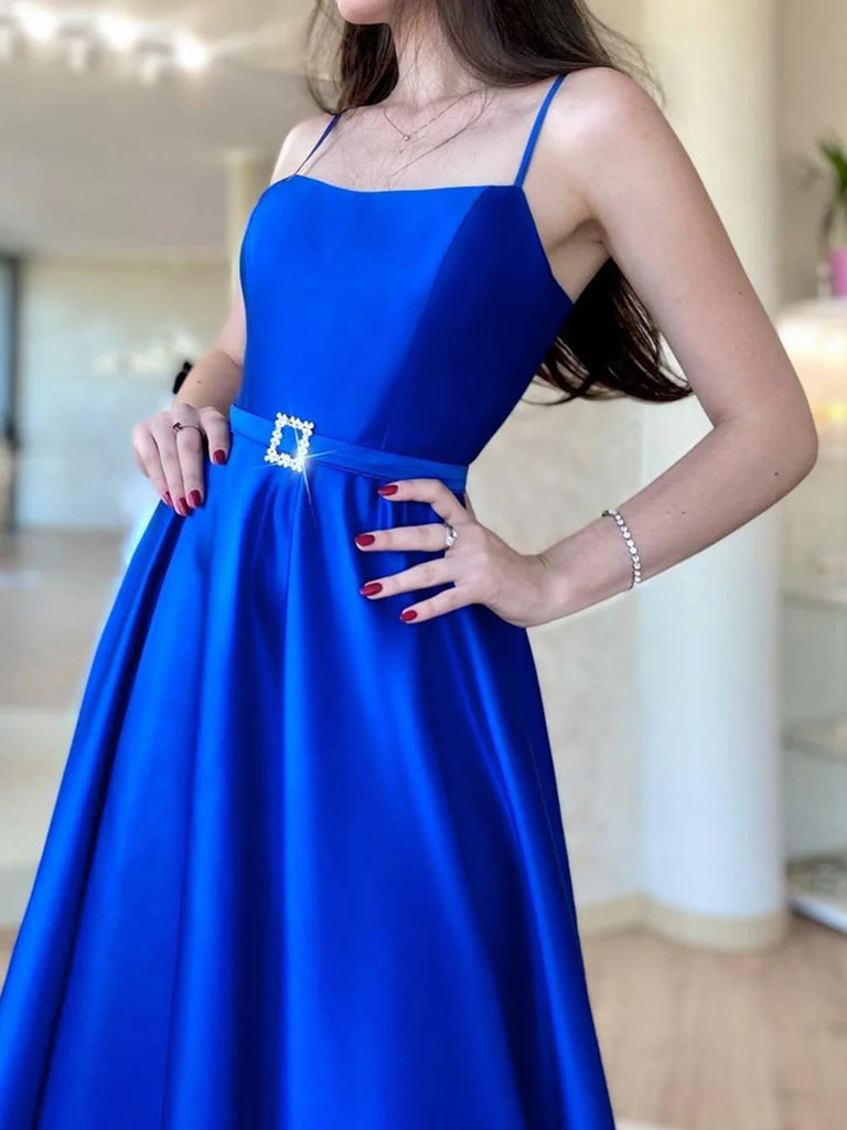 Backless Royal Blue Satin Long Prom Dresses, Open Back Royal Blue Long jbydress Backless Royal Blue Satin Long Prom Dresses, Open Back Royal Blue Long jbydress