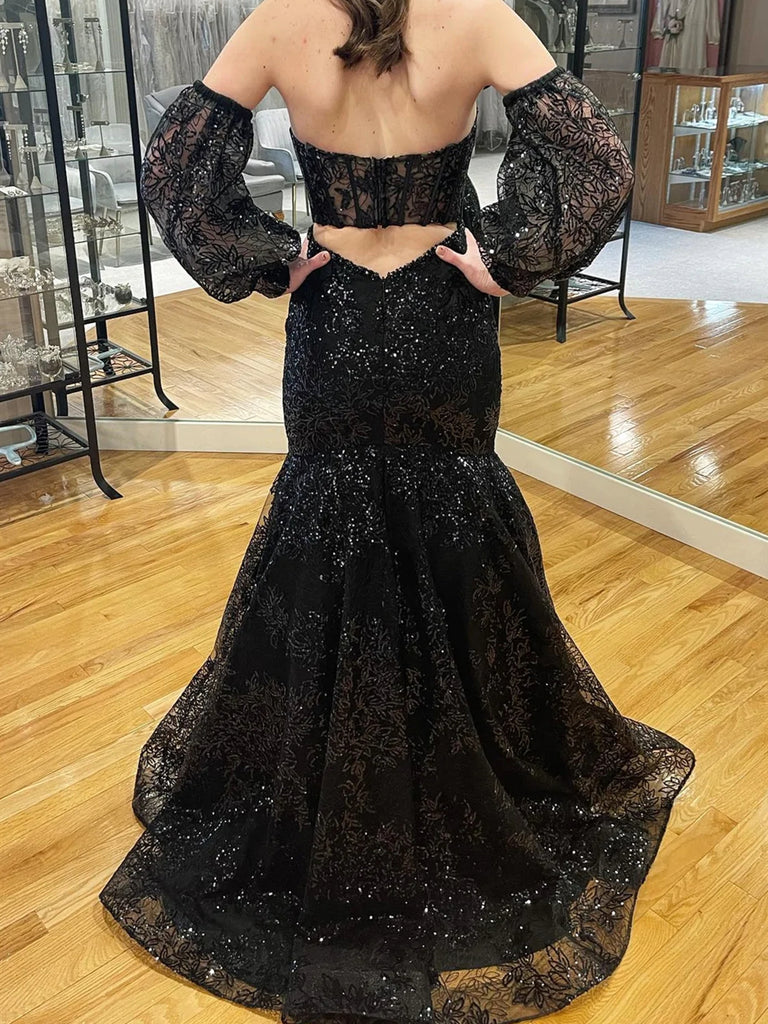 Black Light Blue Lace Mermaid Prom Dresses, Black Light Blue Lace Merm jbydress Black Light Blue Lace Mermaid Prom Dresses, Black Light Blue Lace Merm jbydress
