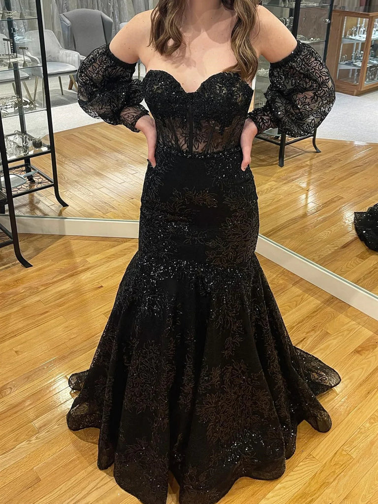 Black Light Blue Lace Mermaid Prom Dresses, Black Light Blue Lace Merm jbydress Black Light Blue Lace Mermaid Prom Dresses, Black Light Blue Lace Merm jbydress