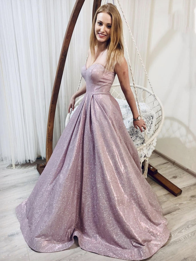 Bling Bling Sweetheart Neck Pink Long Prom Dresses, Shiny Pink Long Fo jbydress Bling Bling Sweetheart Neck Pink Long Prom Dresses, Shiny Pink Long Fo jbydress