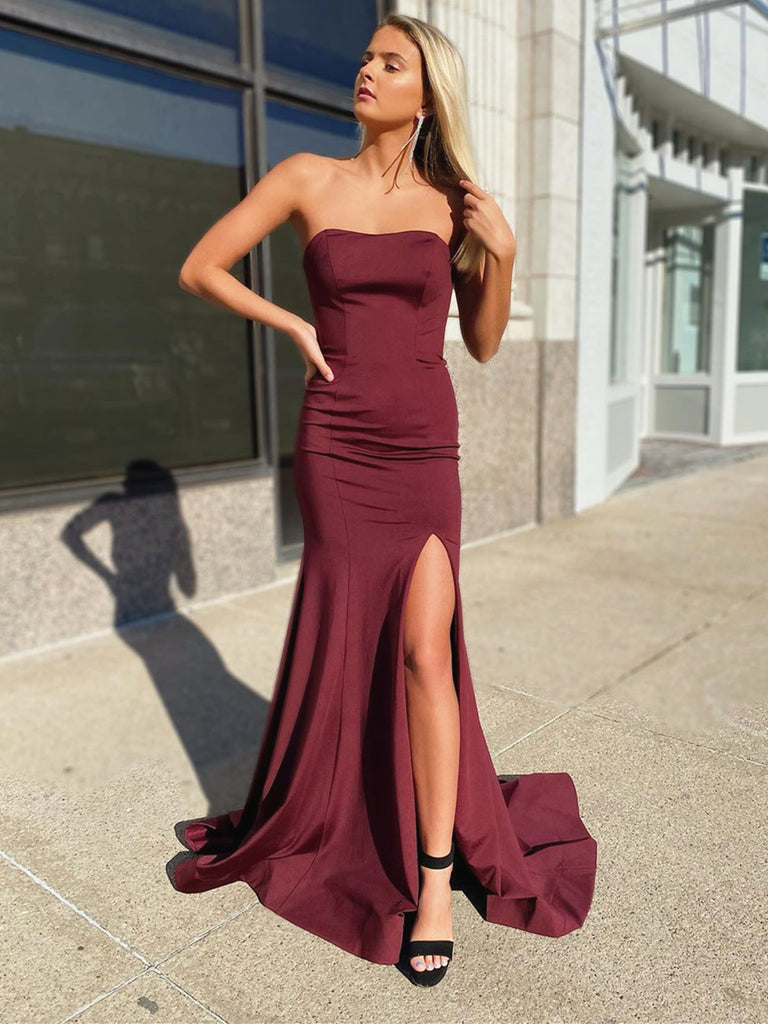 Burgundy Mermaid Prom Dress with Corset Back, Maroon Mermaid Formal Ev jbydress Burgundy Mermaid Prom Dress with Corset Back, Maroon Mermaid Formal Ev jbydress