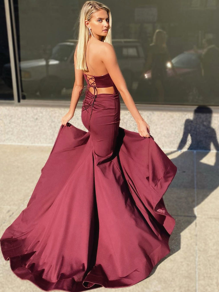 Burgundy Mermaid Prom Dress with Corset Back, Maroon Mermaid Formal Ev jbydress Burgundy Mermaid Prom Dress with Corset Back, Maroon Mermaid Formal Ev jbydress