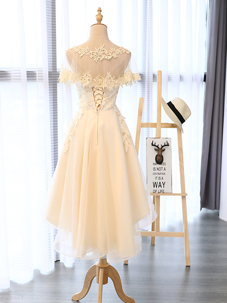 prom dresses champaign il Champagne High Low Lace Prom Dresses, Champagne High Low Lace Formal H – jbydress