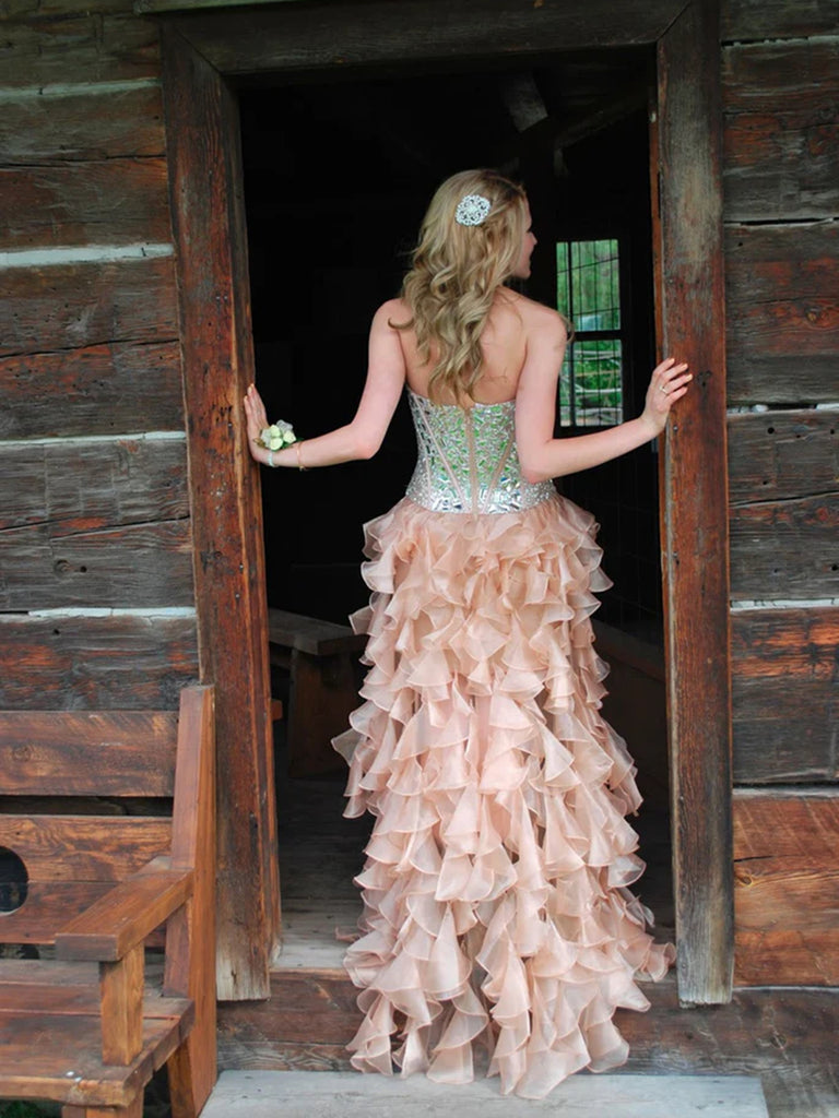 Custom Made Pink High Low Prom Dresses, Evening Dresses, Party Dresses jbydress Custom Made Pink High Low Prom Dresses, Evening Dresses, Party Dresses jbydress