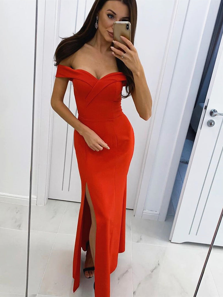 Custom Made Off Shoulder Red Black Prom Dresses, Off the Shoulder Red jbydress Custom Made Off Shoulder Red Black Prom Dresses, Off the Shoulder Red jbydress