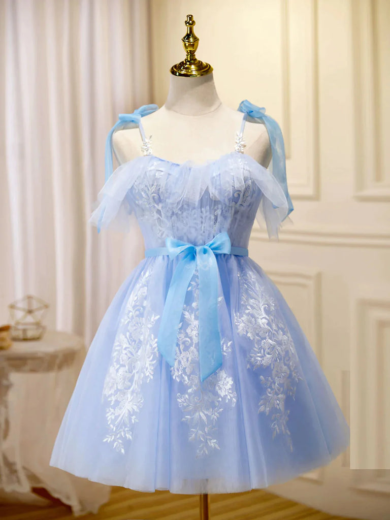 Short Blue Lace Prom Dresses, Short Blue Lace Formal Graduation Dresse jbydress Short Blue Lace Prom Dresses, Short Blue Lace Formal Graduation Dresse jbydress