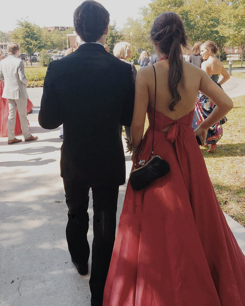 Deep V Neck Dark Red Satin Long Prom Dresses, Dark Red Satin Formal Ev jbydress Deep V Neck Dark Red Satin Long Prom Dresses, Dark Red Satin Formal Ev jbydress