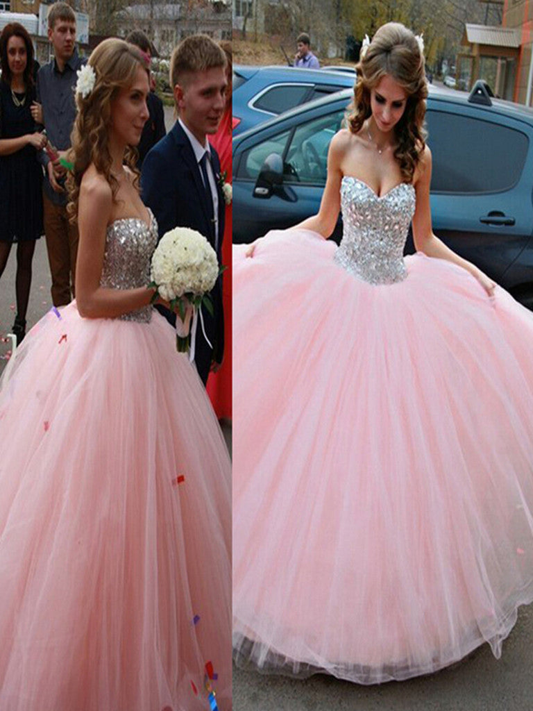 Custom Made Sweetheart Neck Pink Ball Gown, Pink Prom Dresses, Formal jbydress Custom Made Sweetheart Neck Pink Ball Gown, Pink Prom Dresses, Formal jbydress