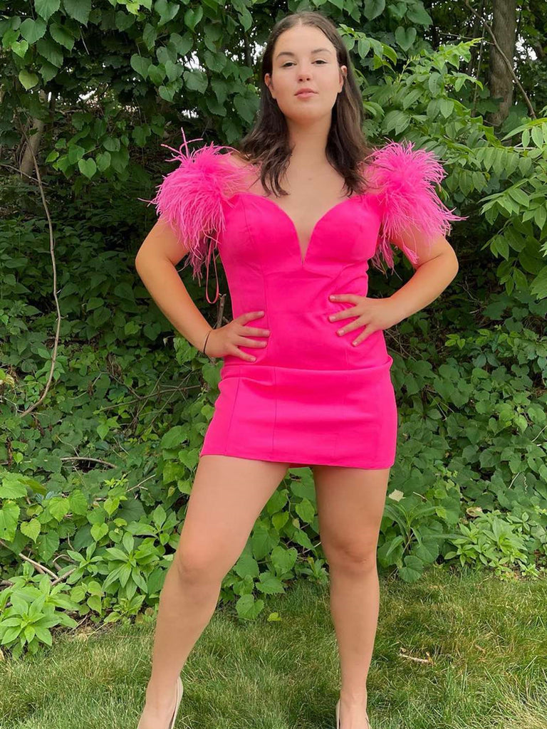 hot pink dress off the shoulder Sparkly Hot Pink Sequins Off The Shoulder Keyhole Back Prom Dresses, MP956