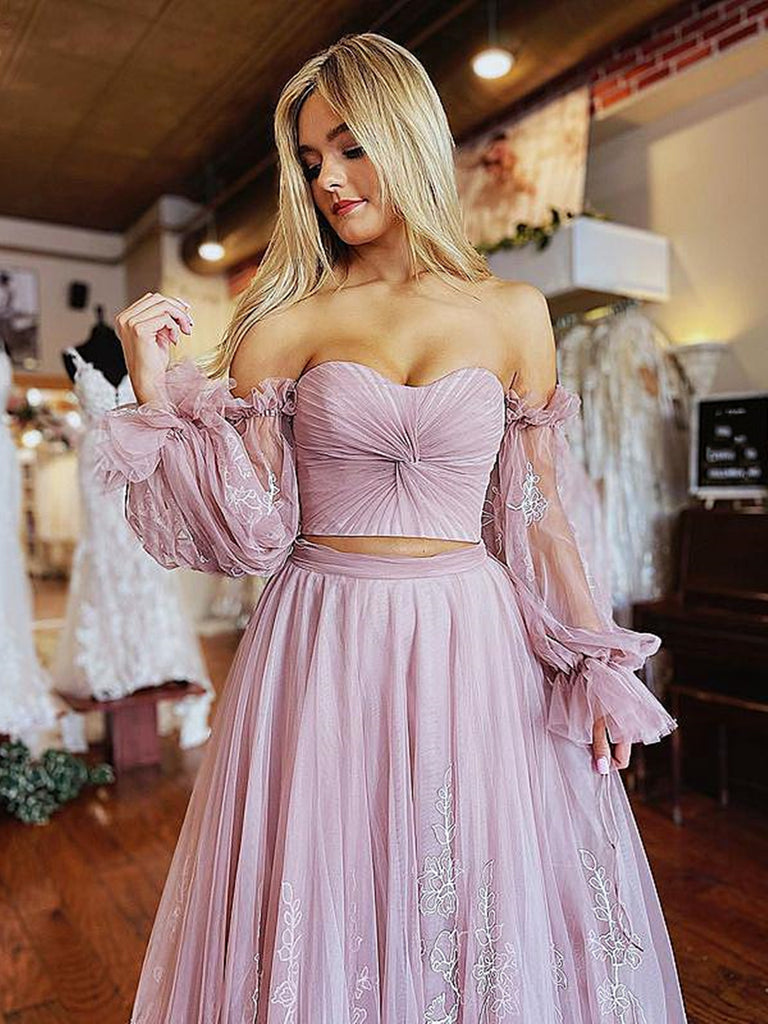 LTP0903,Long Prom Dress with Slit,Purple Formal Dress,Lilac Evening Dr –  Laylatailor Shop