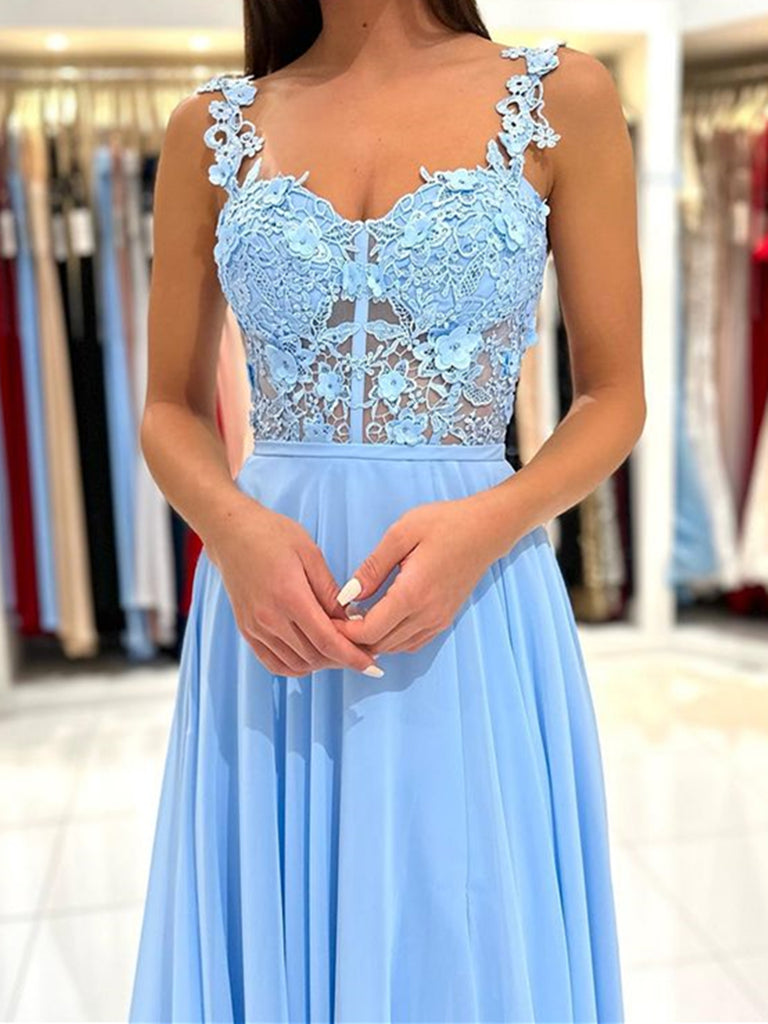 Long Light Blue Lace Prom Dresses, Light Blue Lace Long Formal Evening – jbydress Long Light Blue Lace Prom Dresses, Light Blue Lace Long Formal Evening – jbydress