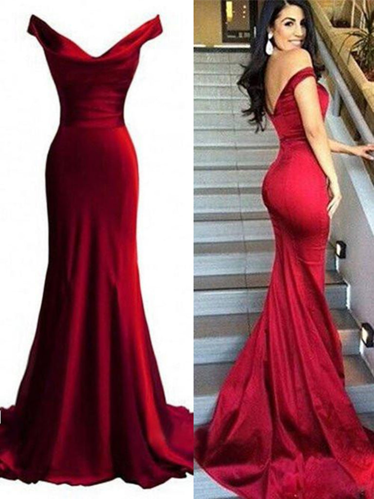 Off Shoulder Mermaid Burgundy Prom Dress, Burgundy Mermaid Formal Dres jbydress Off Shoulder Mermaid Burgundy Prom Dress, Burgundy Mermaid Formal Dres jbydress