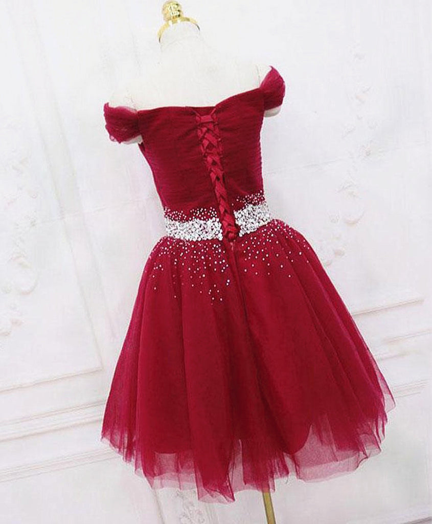 Off Shoulder Short Burgundy Prom Dresses, Short Burgundy Off the Shoul jbydress Off Shoulder Short Burgundy Prom Dresses, Short Burgundy Off the Shoul jbydress