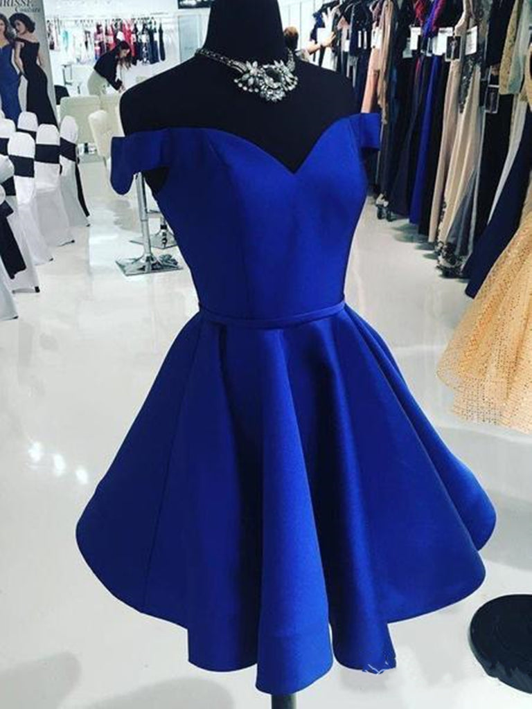 Off Shoulder Short Royal Blue Prom Dresses, Short Royal Blue Graduatio jbydress Off Shoulder Short Royal Blue Prom Dresses, Short Royal Blue Graduatio jbydress