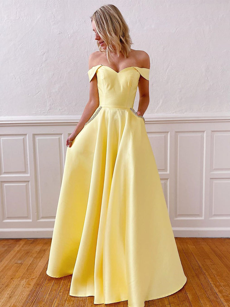 Off the Shoulder Pink/Yellow Long Prom Dresses, Pink/Yellow Formal Eve jbydress Off the Shoulder Pink/Yellow Long Prom Dresses, Pink/Yellow Formal Eve jbydress