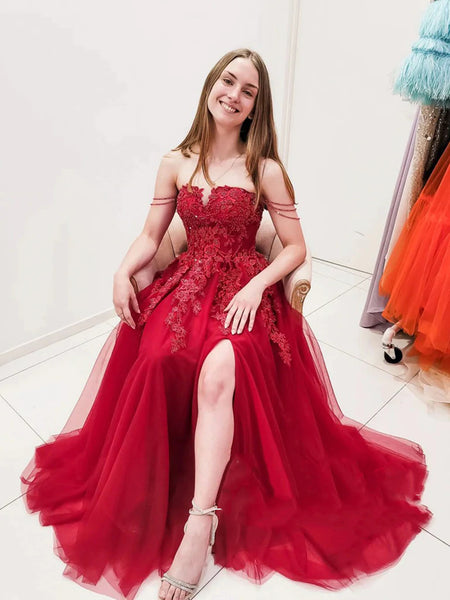Off the Shoulder Burgundy Lace Prom Dresses, Off Shoulder Wine Red Lace Formal Graduation Dresses