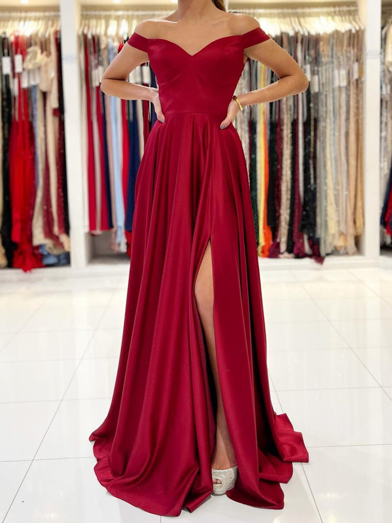 Off the Shoulder Burgundy Long Prom Dresses, Wine Red Off Shoulder Lon jbydress Off the Shoulder Burgundy Long Prom Dresses, Wine Red Off Shoulder Lon jbydress