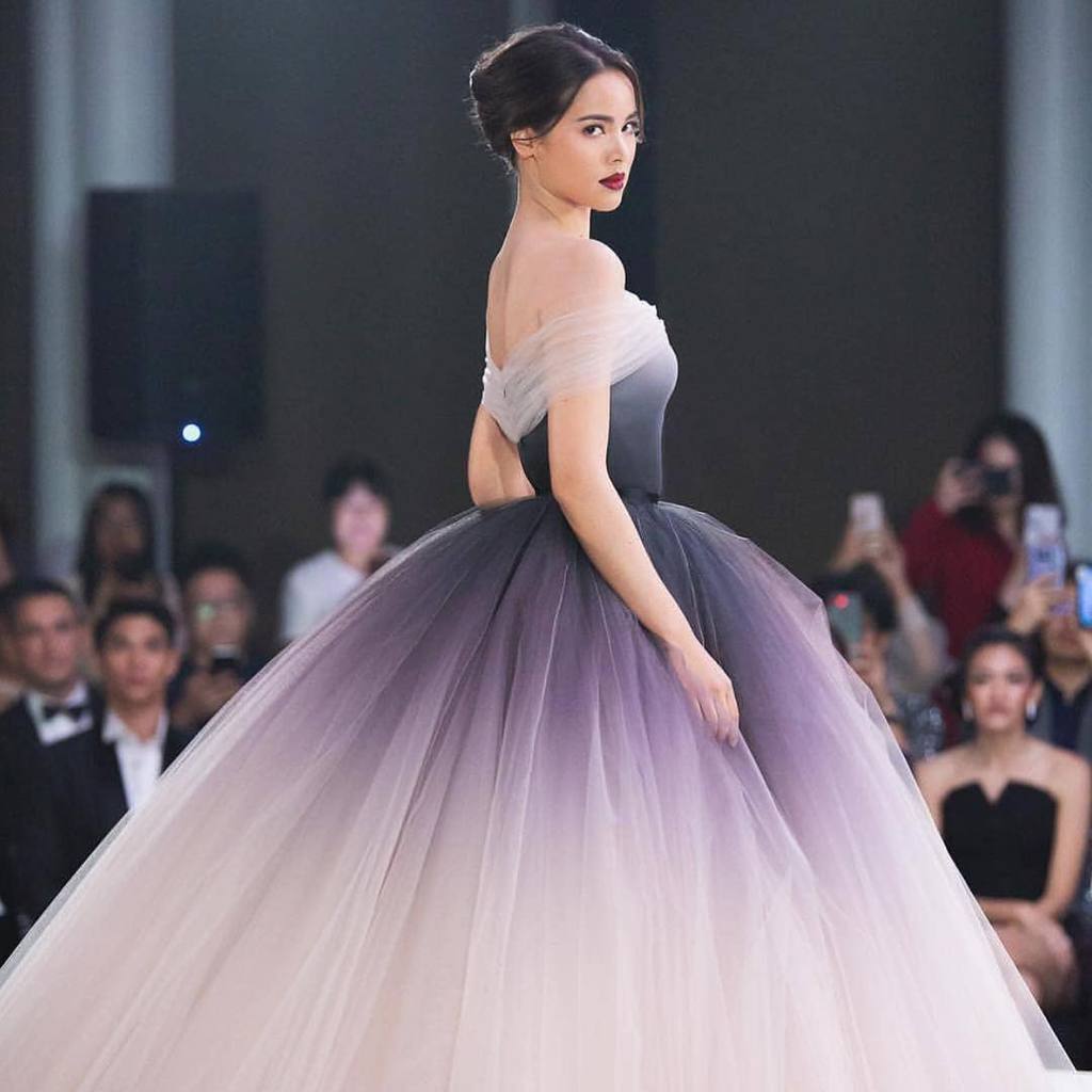 Off the Shoulder Ombre Tulle Prom Gown, Ombre Tulle Formal Prom Evenin jbydress Off the Shoulder Ombre Tulle Prom Gown, Ombre Tulle Formal Prom Evenin jbydress