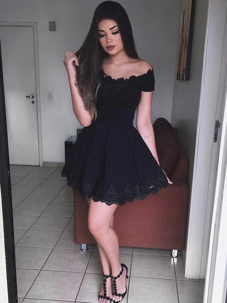 black off the shoulder graduation dress Black Off The Shoulder Tulle Long Prom Dress,Formal Graduation Dresses jkprom