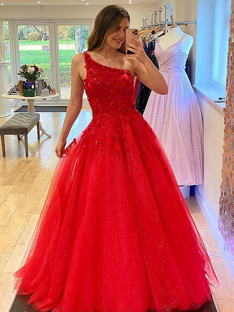 One Shoulder Red Lace Prom Dresses, One Shoulder Red Lace Formal Gradu jbydress One Shoulder Red Lace Prom Dresses, One Shoulder Red Lace Formal Gradu jbydress