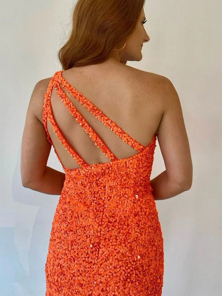 One Shoulder Short Orange Prom Dresses, Short Orange Formal Homecoming jbydress One Shoulder Short Orange Prom Dresses, Short Orange Formal Homecoming jbydress