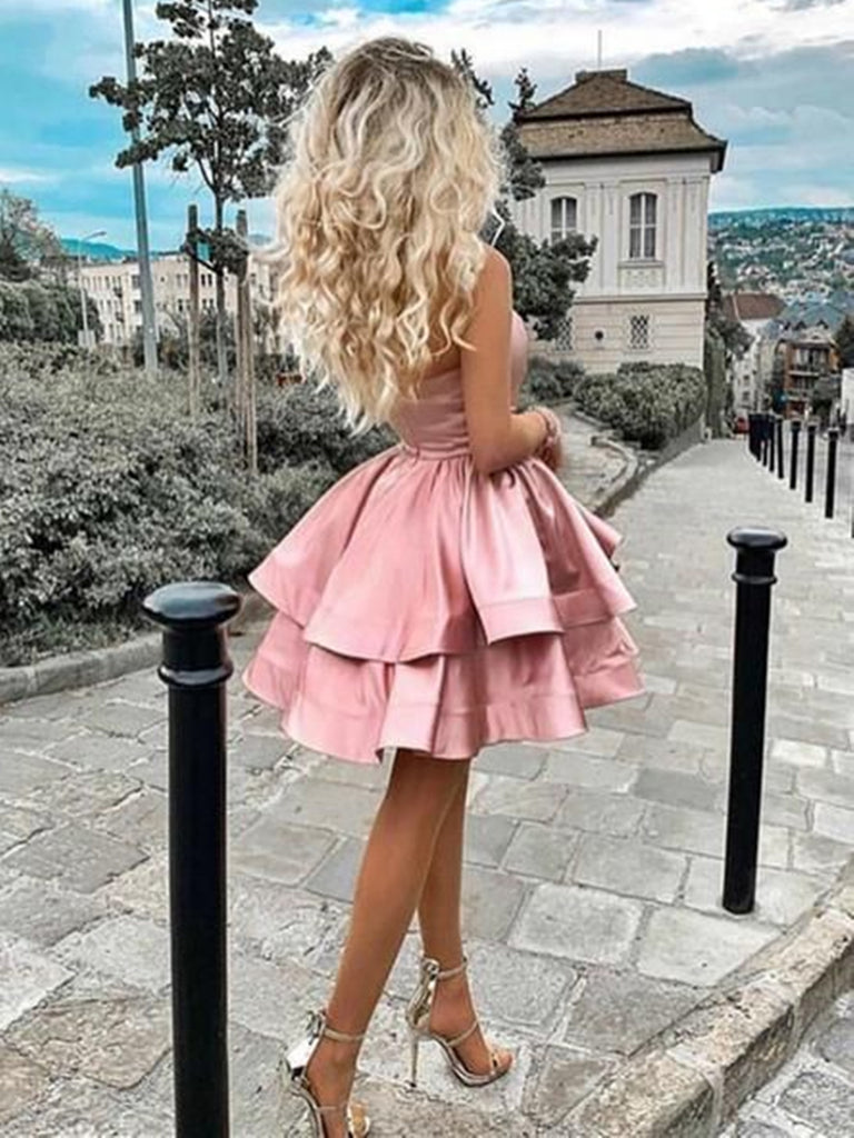 One Shoulder Short Pink Prom Dresses, Short Pink One Shoulder Formal H jbydress One Shoulder Short Pink Prom Dresses, Short Pink One Shoulder Formal H jbydress