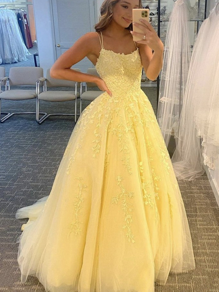 Open Back Yellow Lace Prom Dresses, Backless Yellow Lace Formal Evenin jbydress Open Back Yellow Lace Prom Dresses, Backless Yellow Lace Formal Evenin jbydress