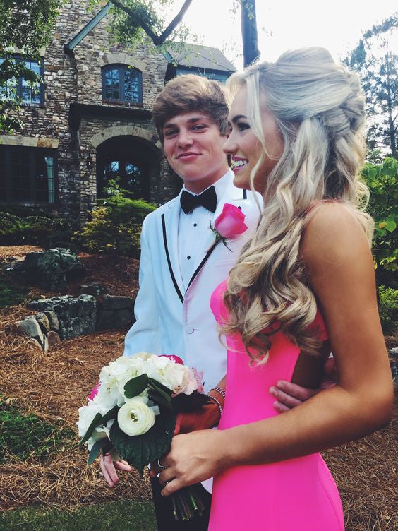 Pink Sweetheart Neck Open Back Mermaid Prom Dresses, Pink Mermaid Formal Evening Dresses