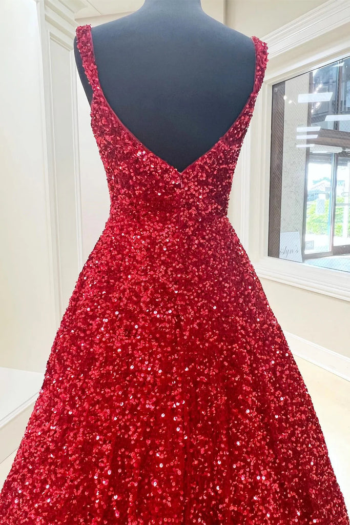 Red Blue Square Neck Sequin Long Prom Dresses, Red Blue Long Formal Ev jbydress Red Blue Square Neck Sequin Long Prom Dresses, Red Blue Long Formal Ev jbydress
