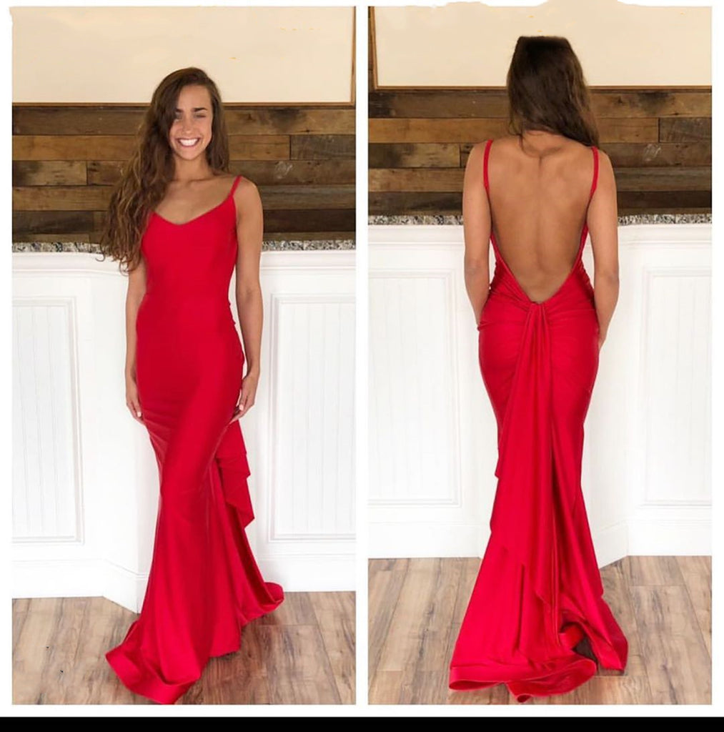 Red Mermaid Backless Long Prom Dresses, Red Mermaid Open Back Formal E jbydress Red Mermaid Backless Long Prom Dresses, Red Mermaid Open Back Formal E jbydress