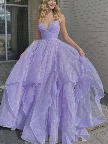 Strapless Purple Lace Prom Dress with Corset Back, Purple Tulle Lace F –  jbydress