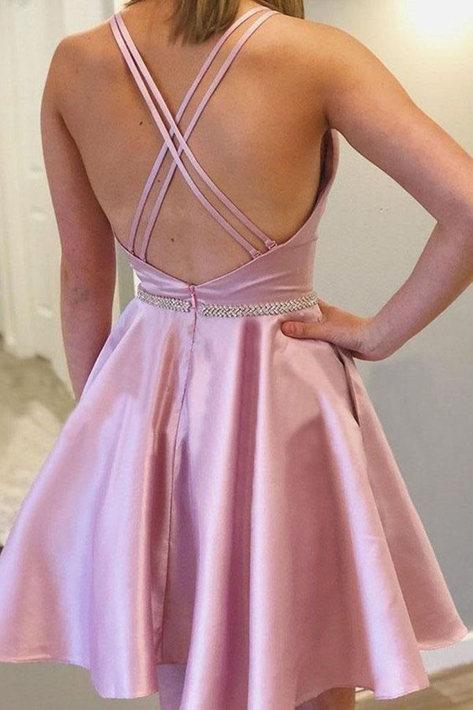 short pink open back dress Destination Open Back Mini Dress Floral Pink