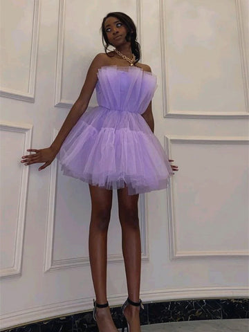 Short Purple Prom Dresses, Short Purple Graduation Homecoming Dresses