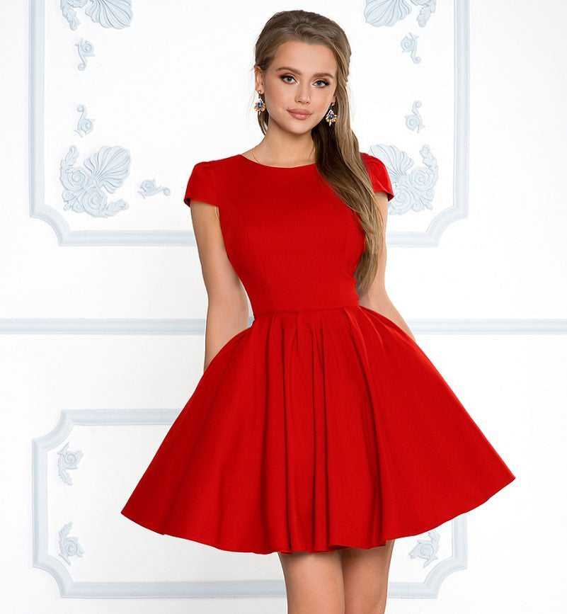 Short Sleeves Short Navy Blue/Red/Burgundy Prom Dresses, Short Sleeves jbydress Short Sleeves Short Navy Blue/Red/Burgundy Prom Dresses, Short Sleeves jbydress