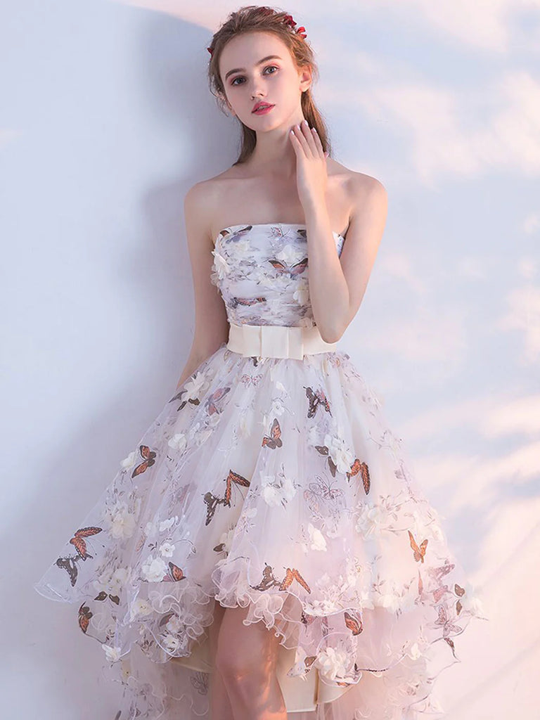 Strapless High Low Prom Dresses, High Low Formal Graduation Homecoming jbydress Strapless High Low Prom Dresses, High Low Formal Graduation Homecoming jbydress