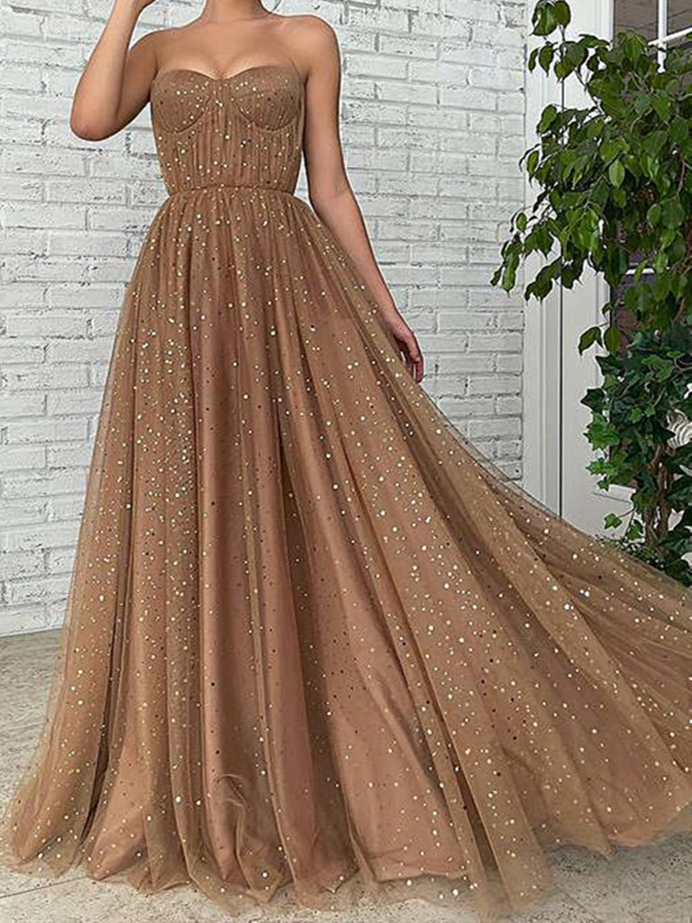 Sweetheart Neck Champagne Long Prom Dresses, Champagne Long Formal Gra jbydress Sweetheart Neck Champagne Long Prom Dresses, Champagne Long Formal Gra jbydress