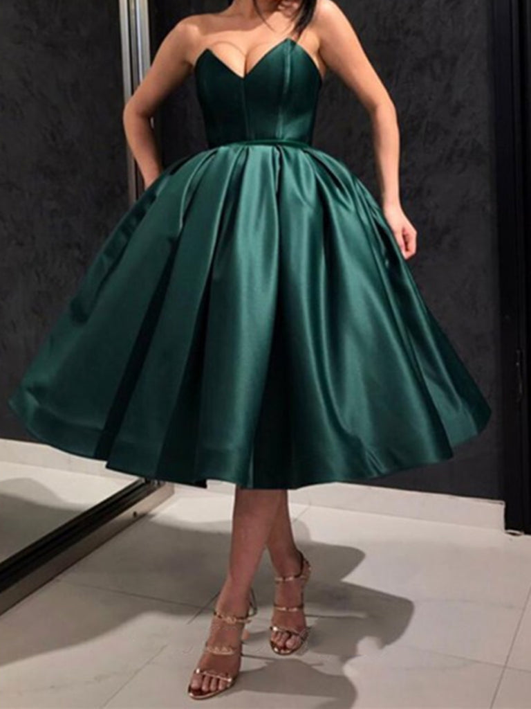 Sweetheart Neck Short Dark Green Prom Dresses, Short Green Graduation jbydress Sweetheart Neck Short Dark Green Prom Dresses, Short Green Graduation jbydress
