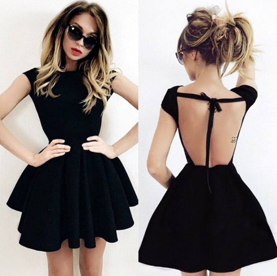 Newest Short Black Backless Prom Dress, Black Backless Homecoming Dres jbydress Newest Short Black Backless Prom Dress, Black Backless Homecoming Dres jbydress