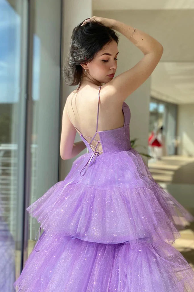 V Neck Purple High Low Prom Dresses, Purple High Low Formal Homecoming jbydress V Neck Purple High Low Prom Dresses, Purple High Low Formal Homecoming jbydress
