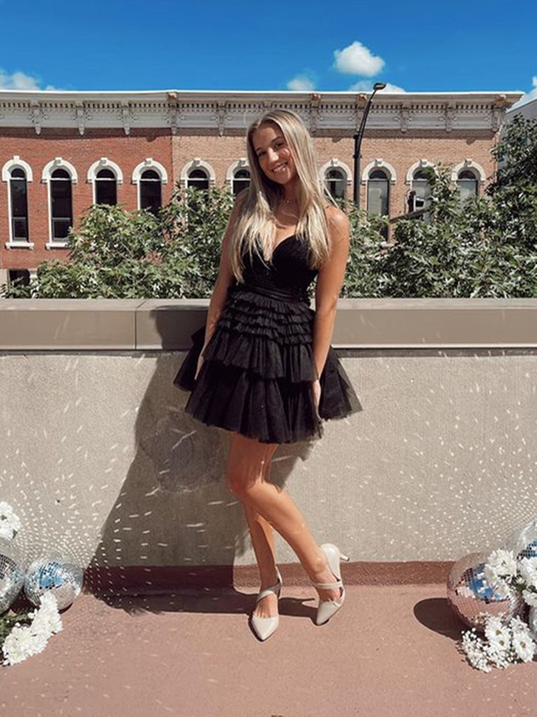 V Neck Short Black Prom Dresses, V Neck Black Short Formal Homecoming jbydress V Neck Short Black Prom Dresses, V Neck Black Short Formal Homecoming jbydress